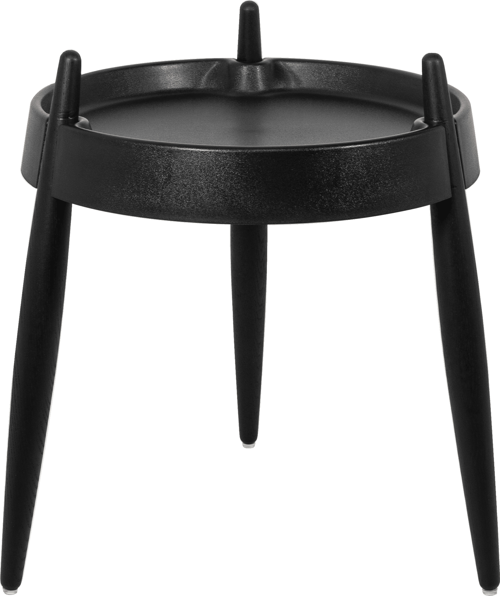 Liolà Beistelltisch 47 cm schwarz mit schwarzen Eschenholzbeinen