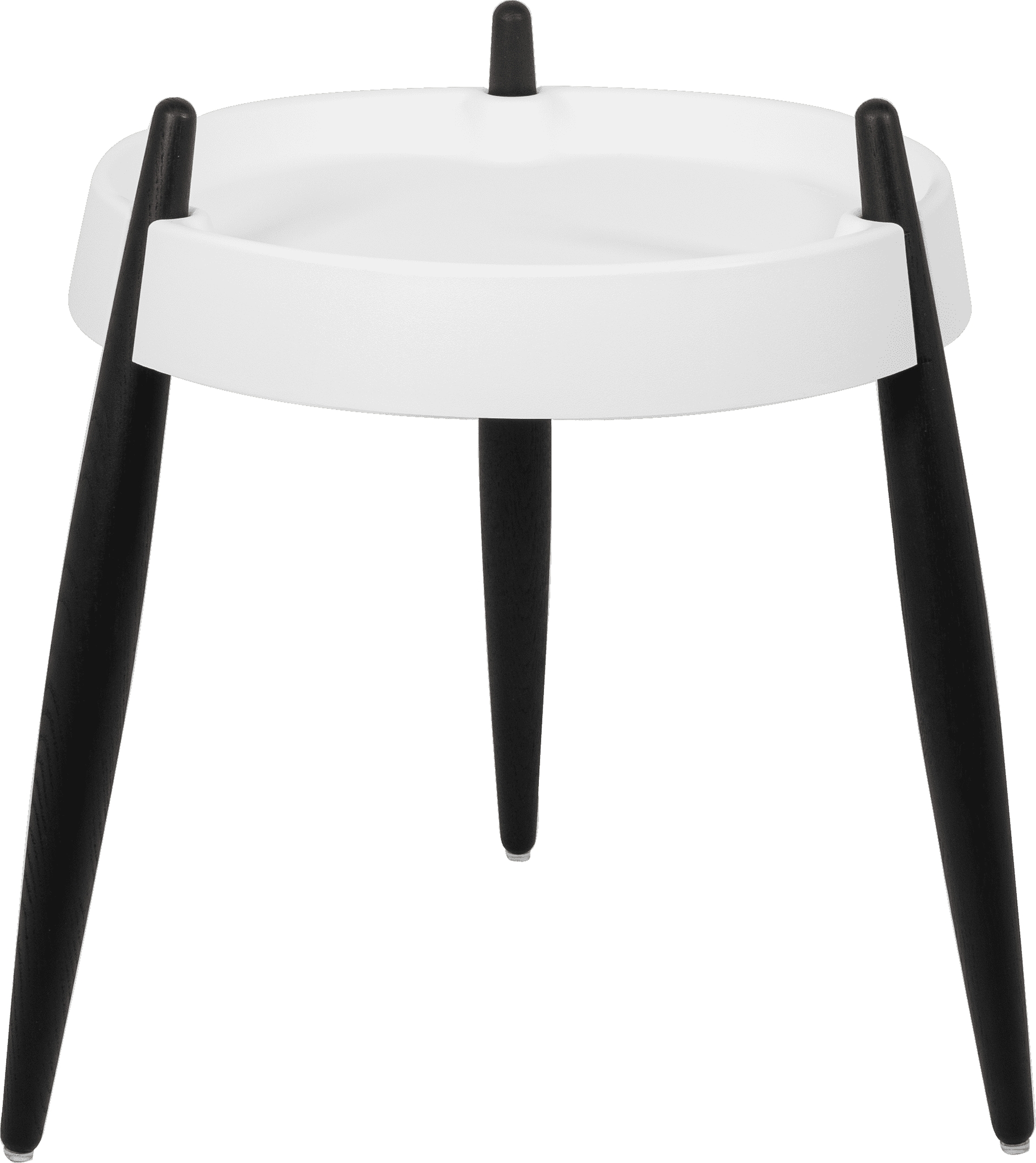 Liolà Beistelltisch 47 cm weiß mit schwarzen Eschenholzbeinen