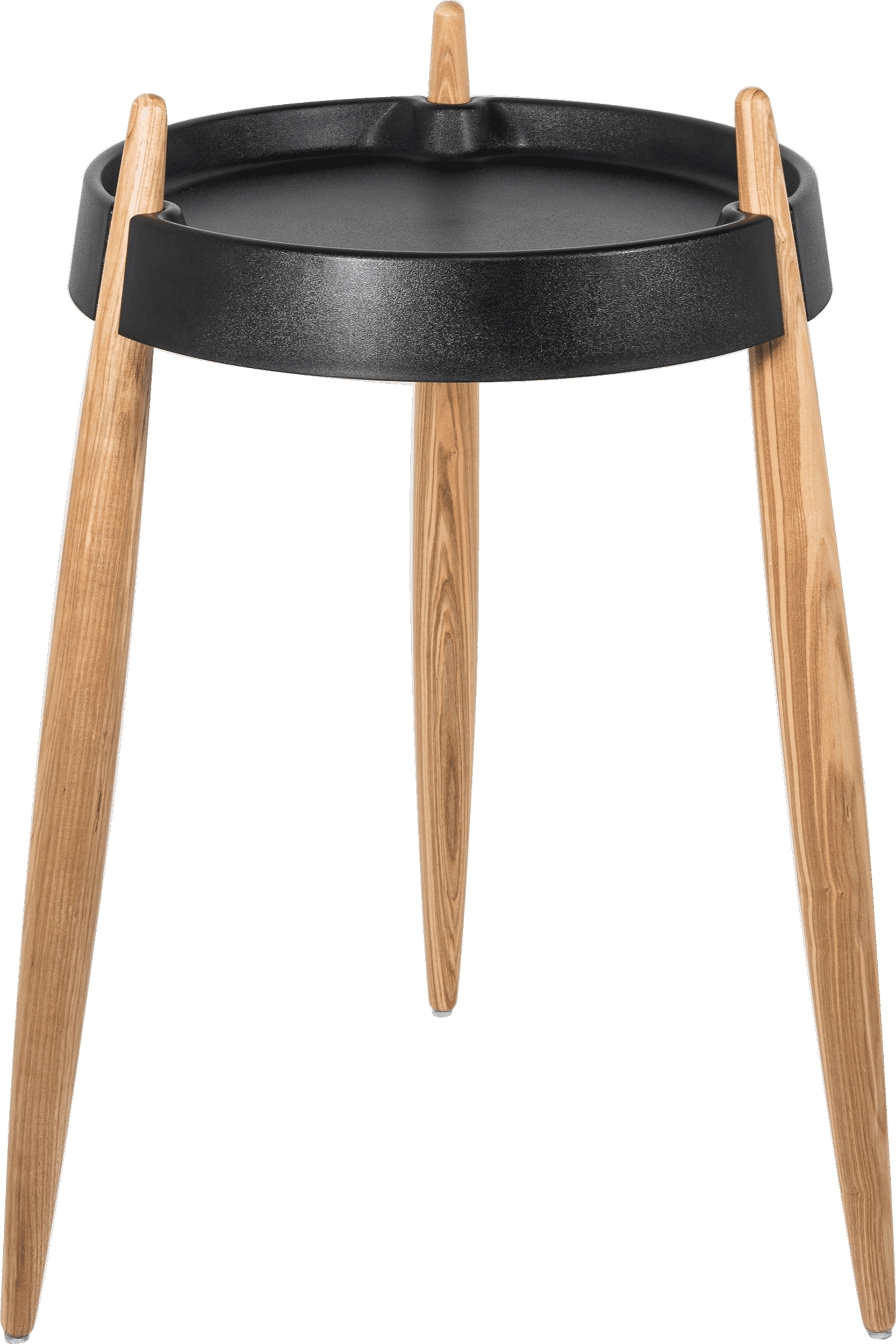 Liolà Beistelltisch 67 cm schwarz mit hellen Eschenholzbeinen
