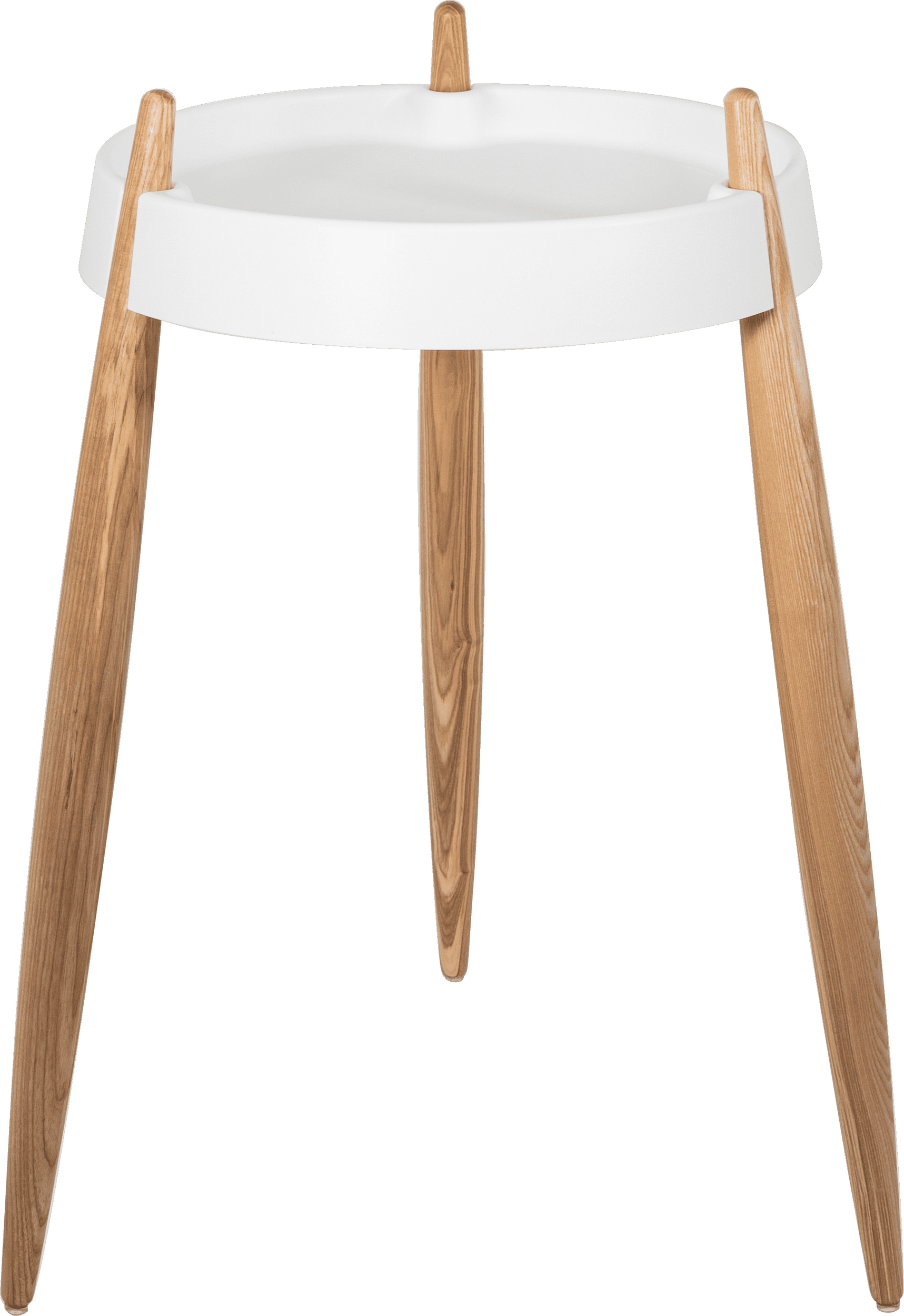 Liolà Beistelltisch 67 cm weiß mit hellen Eschenholzbeinen