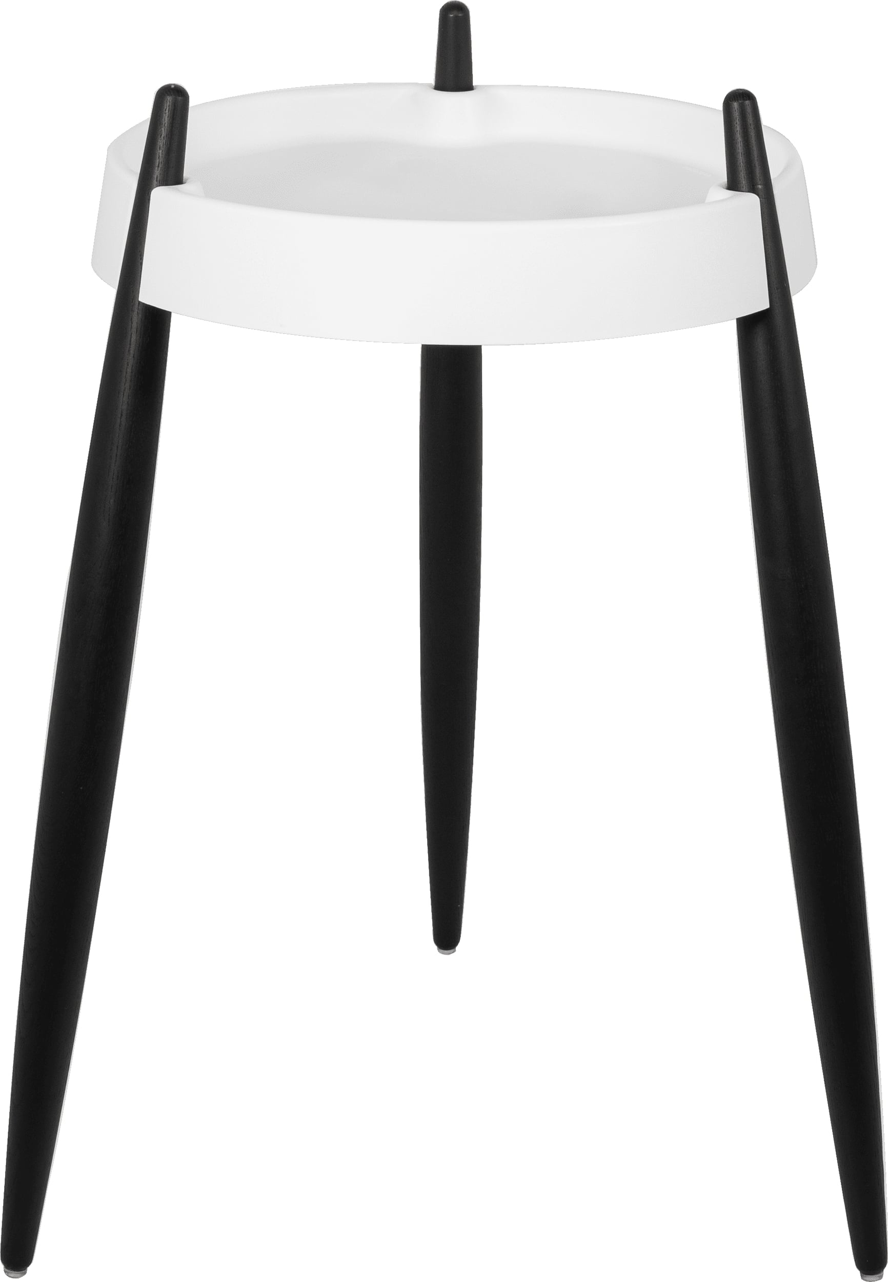 Liolà Beistelltisch 67 cm weiß mit schwarzen Eschenholzbeinen