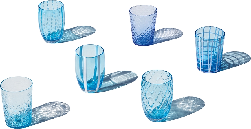 Melting Pot glas lyseblå, 6 stk.