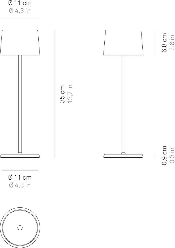 Olivia Lampa bežična 35 cm bijela