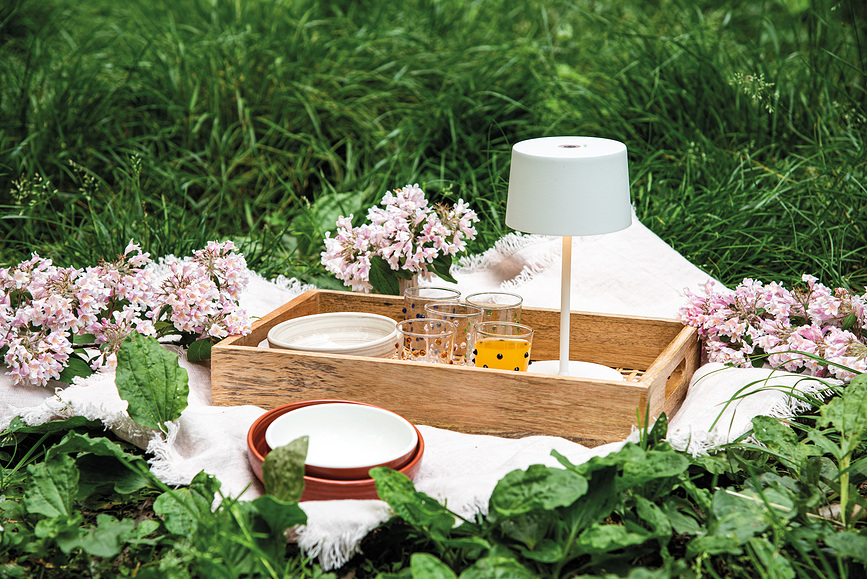 Olivia Mini Lampe sans fil, 22 cm, marron