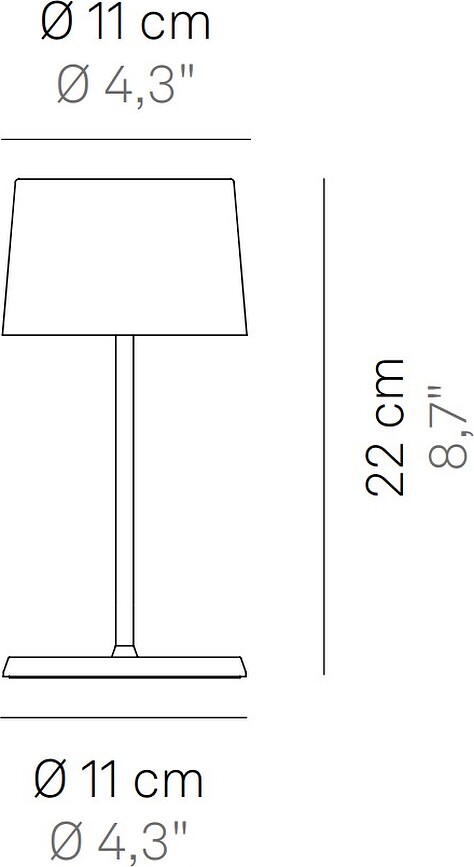 Olivia Mini Lampe sans fil, 22 cm, marron