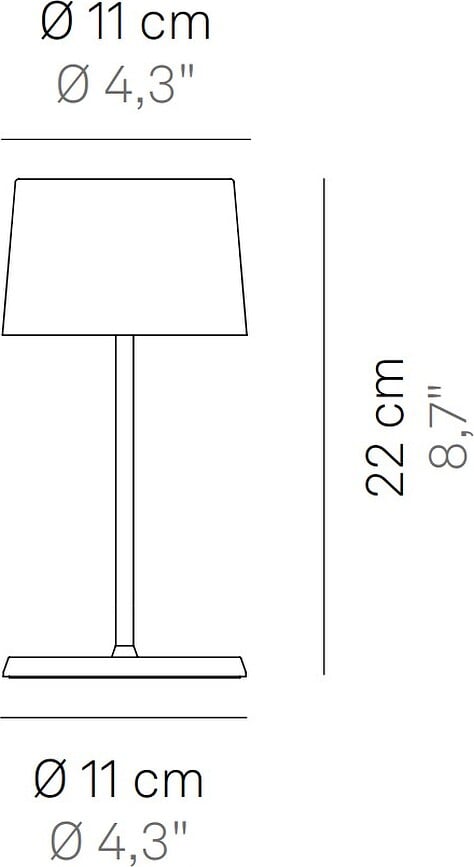 Olivia Mini Svetilka brezžična, 22 cm, rjava