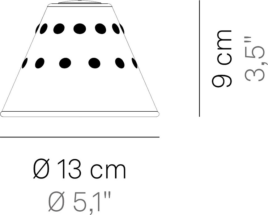 Pantalla de cristal Swap, blanca, de lunares