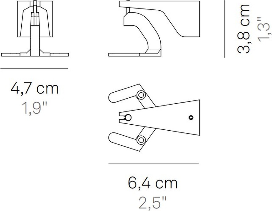Pencil Nosač zidni vertikalni za modularnu svjetiljku tamnosivi