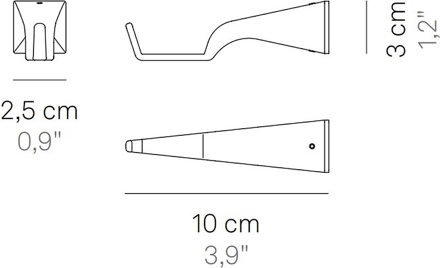 Pencil Suspension Murale pour Lampe Modulaire, horizontale, gris foncé, Lot de 2