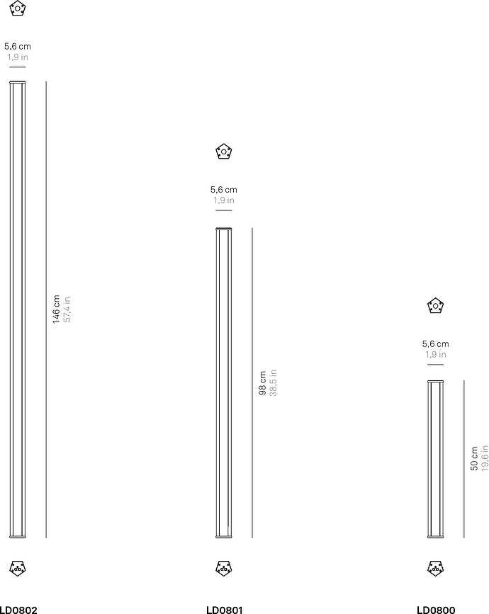 Pencil Modularna Svetilka, 146 cm, temno siva