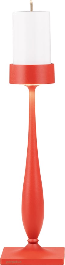 Perpetua draadloze tafellamp 35,6 cm, rood, met brede voet
