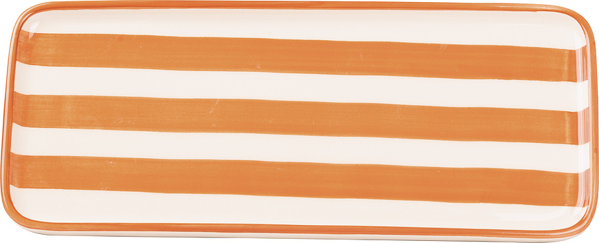 Piatto da portata Lido Righe rettangolare 26,5 cm color mattone