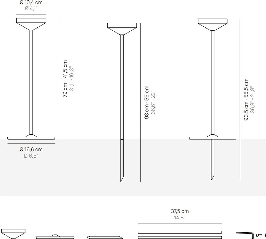 Pina Pied de Lampe, gris foncé