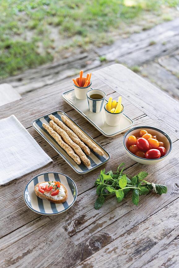 Plato Lido, 13 cm, a rayas, arena