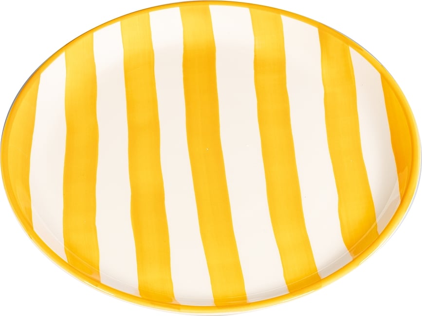 Plato Llano Lido Righe, a rayas, 28 cm, amarillo