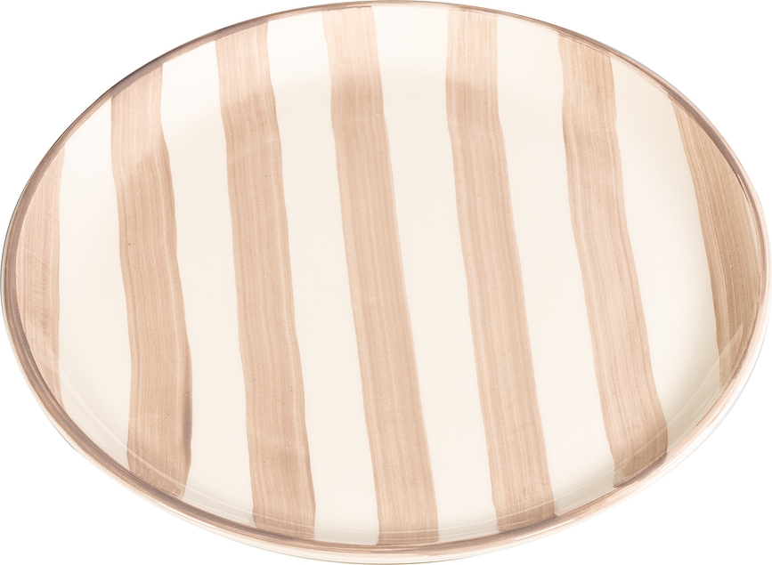 Plato Llano Lido Righe, de rayas, 28 cm, beige