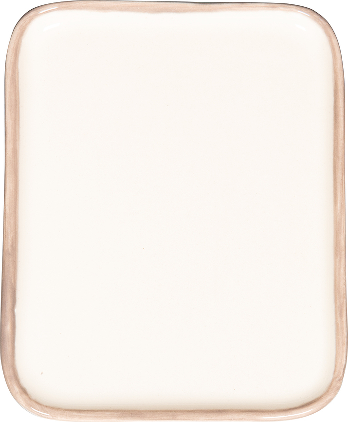 Plato para Aperitivos Lido Rim, 11 x 14 cm, beige