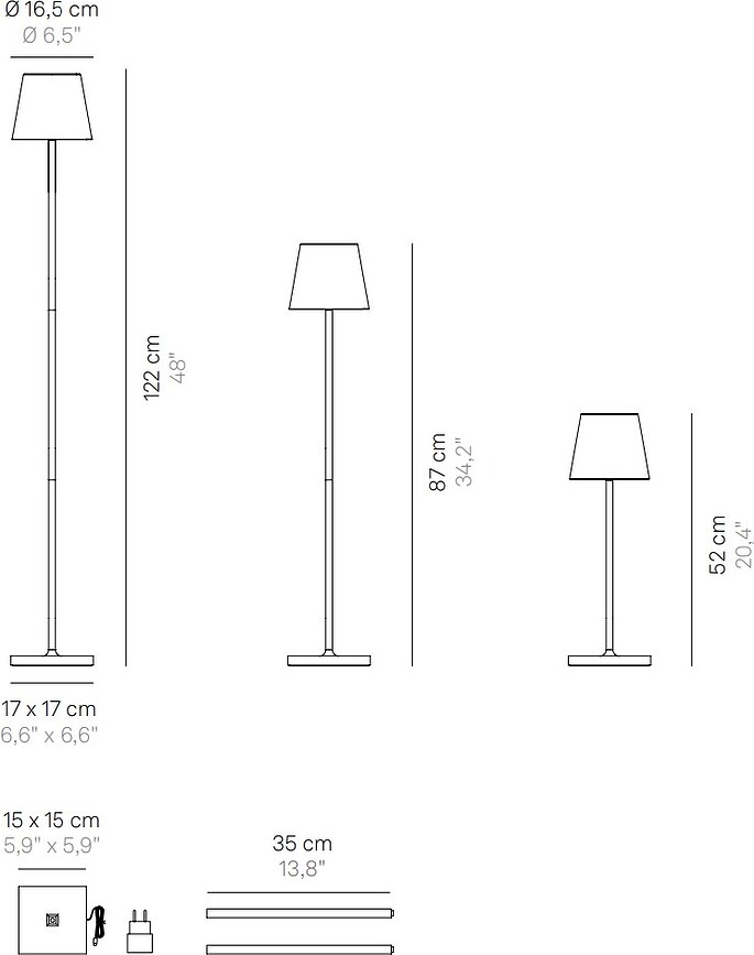 Poldina Samostojeća Lampa s podesivom visinom tamnosiva