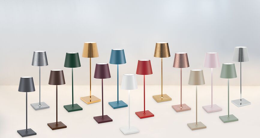 Poldina Stolna Lampa 38 cm crvena