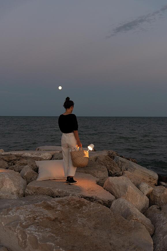 Poldina Stolna Lampa 38 cm crvena