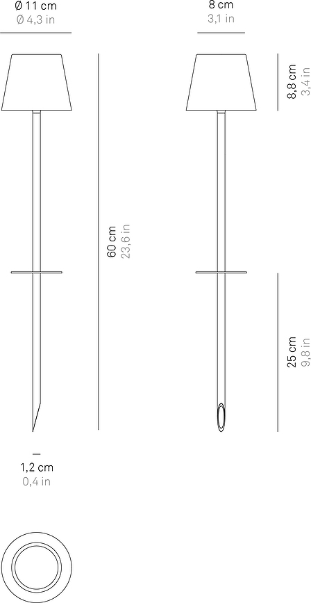 Poldina Lampe d'Extérieur avec abat-jour magnétique, marron