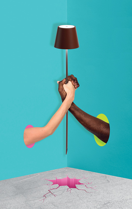 Poldina Lampe d'Extérieur avec abat-jour magnétique, marron