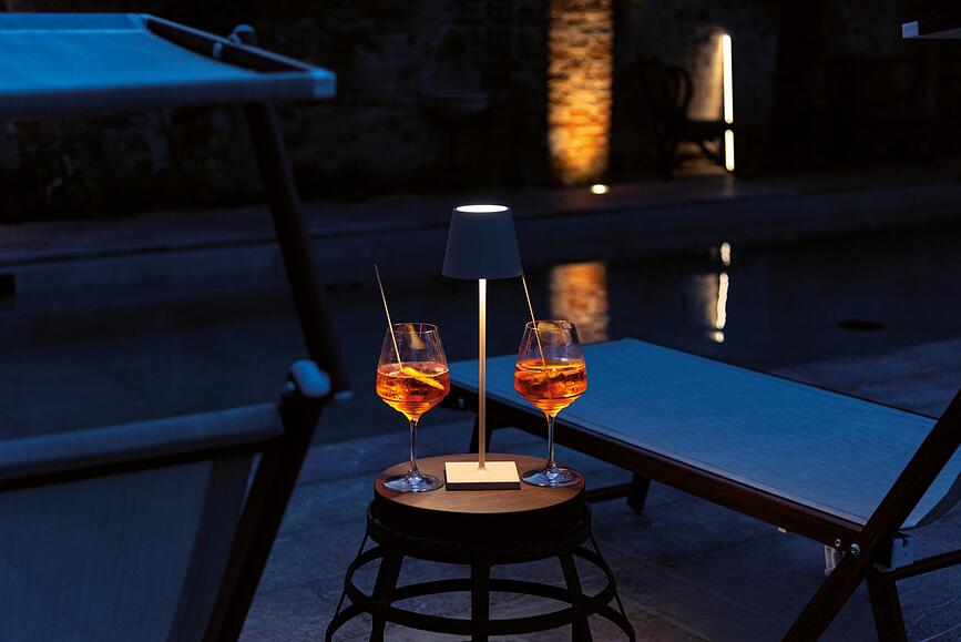 Poldina Lampe de table 38 cm, vert foncé