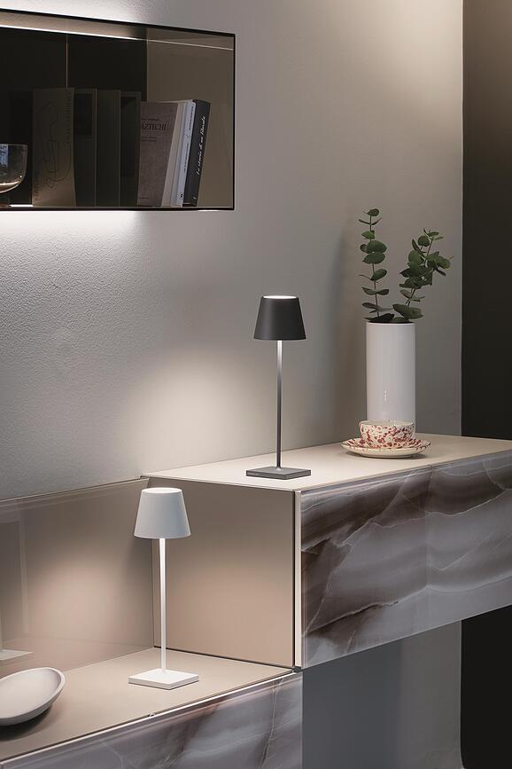 Poldina Lampe de table 38 cm, vert foncé