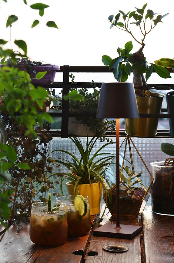 Poldina Lampe de table 38 cm, vert foncé