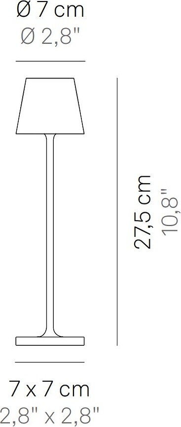 Poldina Micro Επιτραπέζιο Φωτιστικό, 27,5 cm, σκούρο γκρι