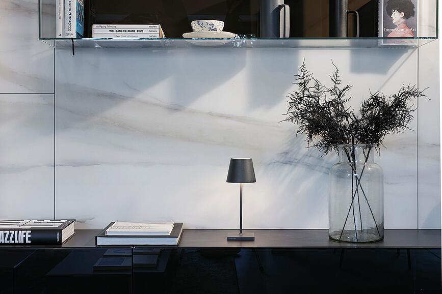 Poldina Mini Επιτραπέζιο Φωτιστικό, 30 cm, καφέ