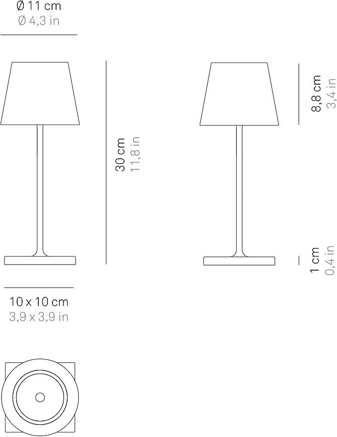 Poldina Mini Stolna Lampa 30 cm smeđa