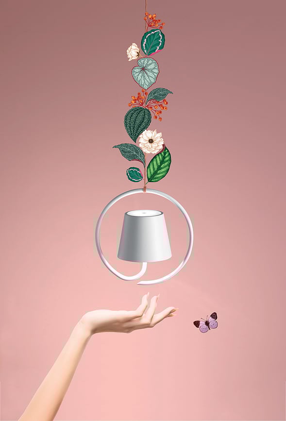 Poldina Κρεμαστό Φωτιστικό, στρογγυλό, καφέ, με μαγνητικό καπέλο