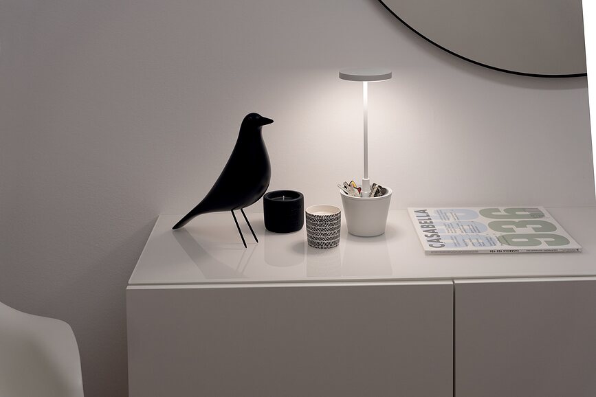 Poldina Reverso Lampe de Table avec bol, marron