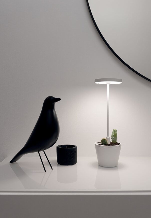 Poldina Reverso Lampe de Table avec bol, marron