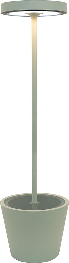 Poldina Reverso Lampe solaire avec pot, vert sauge