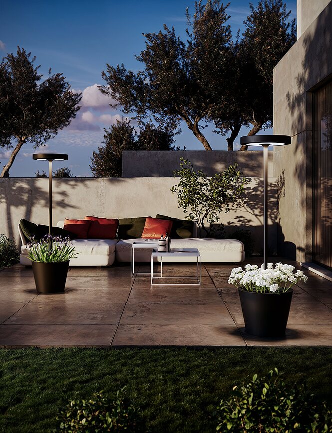 Poldina Reverso Φωτιστικό ηλιακό, με δοχείο, καφέ