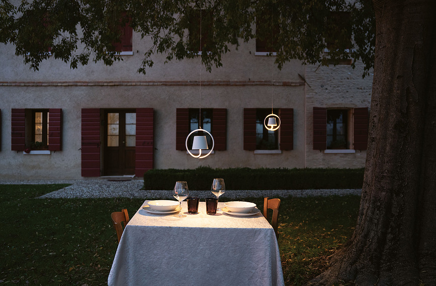 Poldina Viseča svetilka okrogla z magnetnim senčnikom, rjava