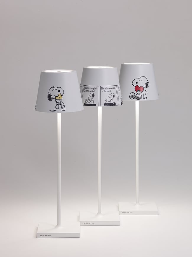 Poldina x Peanuts Επιτραπέζιο Φωτιστικό, σχέδιο καρδιάς, 38 cm