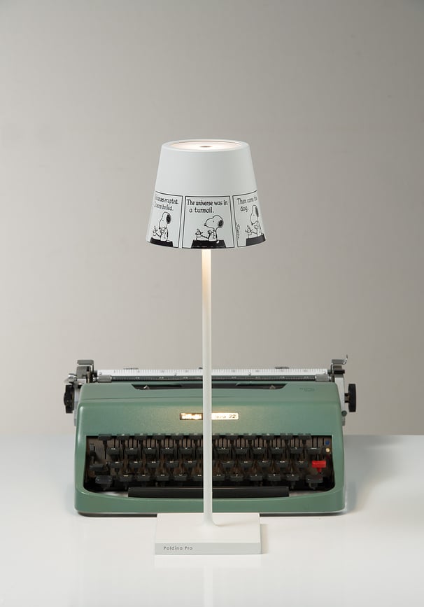 Poldina x Peanuts Επιτραπέζιο Φωτιστικό, σχέδιο καρδιάς, 38 cm