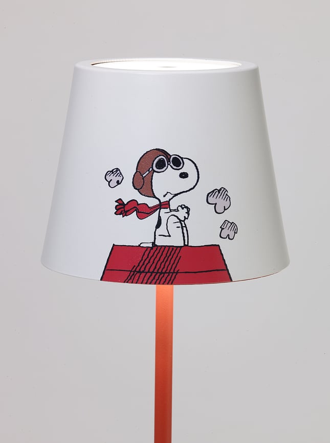 Poldina x Peanuts Επιτραπέζιο Φωτιστικό, σχέδιο καρδιάς, 38 cm