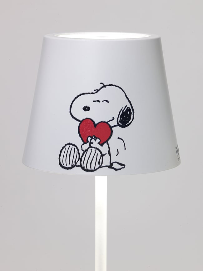 Poldina x Peanuts Επιτραπέζιο Φωτιστικό, σχέδιο καρδιάς, 38 cm