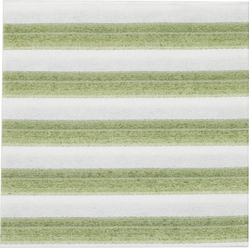 Righe Serviettes en Papier à rayures, 25 x 25 cm, vertes, Lot de 20
