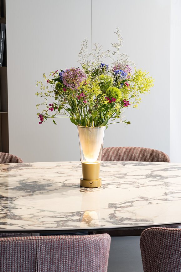 Soffio Lampe de Table sans fil, avec fonction vase, ambre