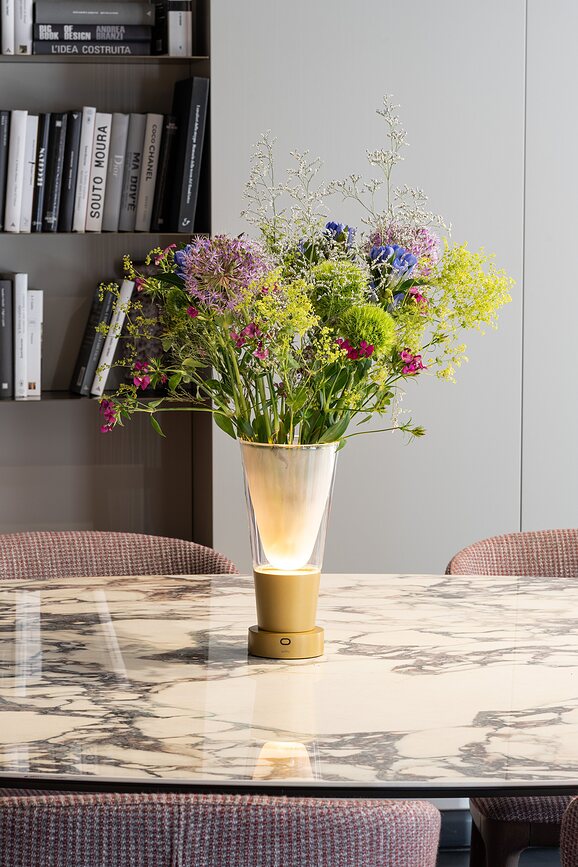 Soffio Lampe de Table sans fil, avec fonction vase, ambre
