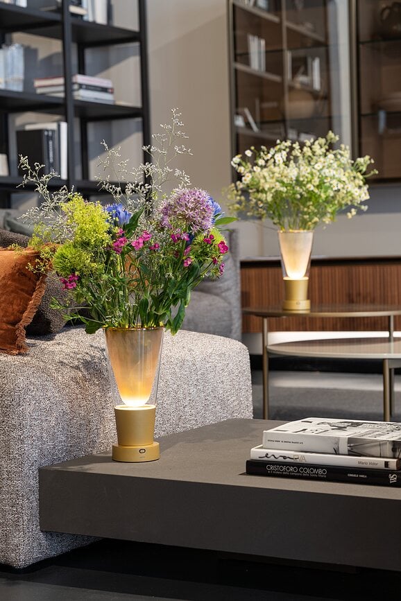 Soffio Stolna Lampa bežična jantarna s funkcijom vaze