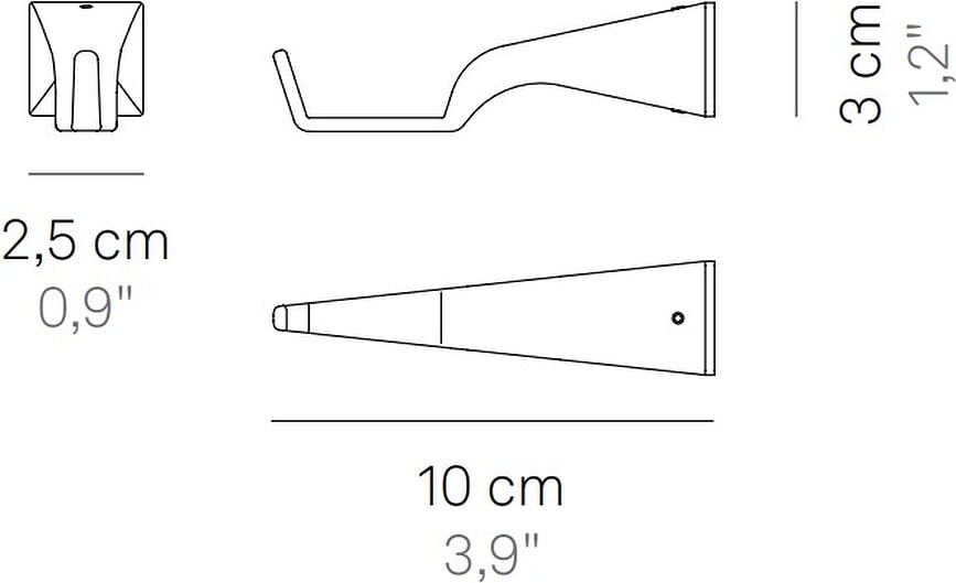 Soporte de Pared para lámpara modular Pencil, horizontal, gris oscuro, Set de 2 piezas