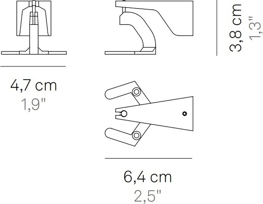 Suspensión de Pared para lámpara modular Pencil, gris oscuro, vertical