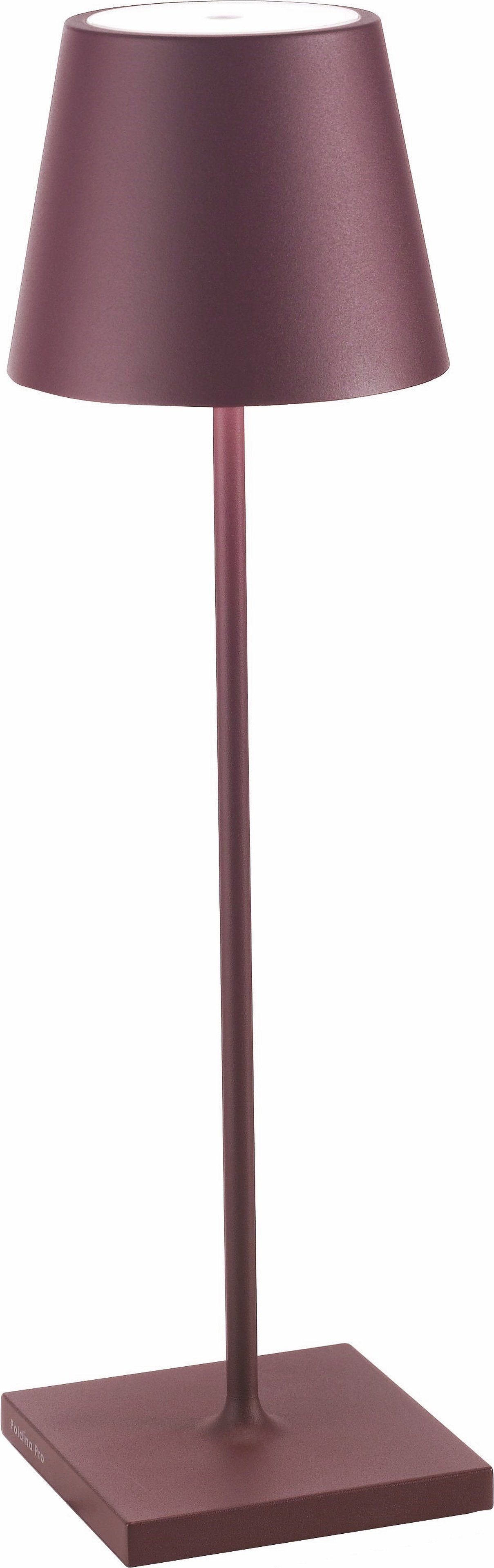 Stolná lampa Poldina 38 cm burgundská červená