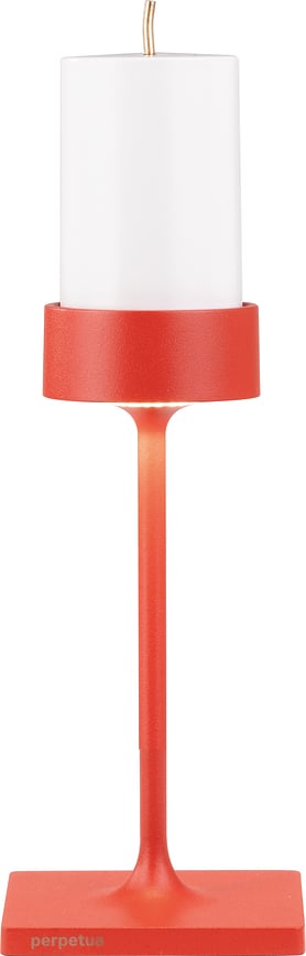 Stolní bezdrátová lampa Perpetua 25,6 cm, červená